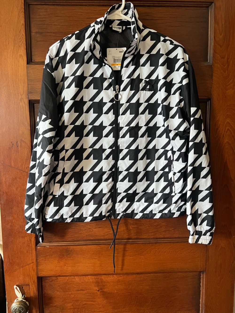Puma Black and White Houndstooth Lightweight Jacket